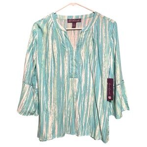 Gloria Vanderbilt Aqua Women's Blouse PM